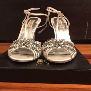 A pair of bridal wedges by B Mischka size 8.5